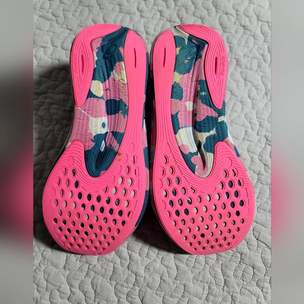 Asics Pink Blue White Racing Running Shoes